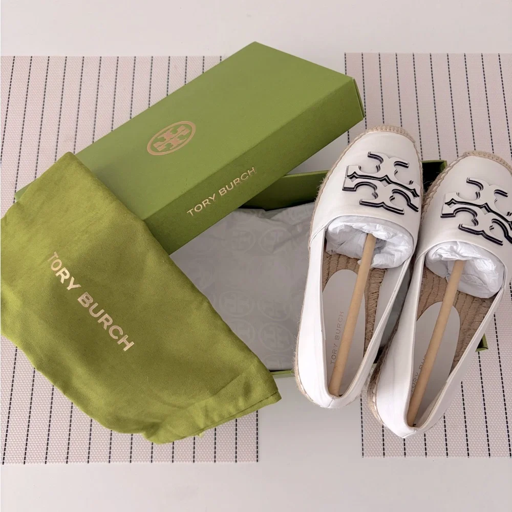Tory Burch INES PLATFORM ESPADRILLE - Gardenia - Size 5